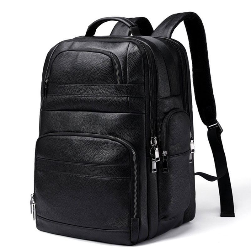 Leather Work Rucksack Mens - Luufan ransel kulit asli, ransel Laptop
